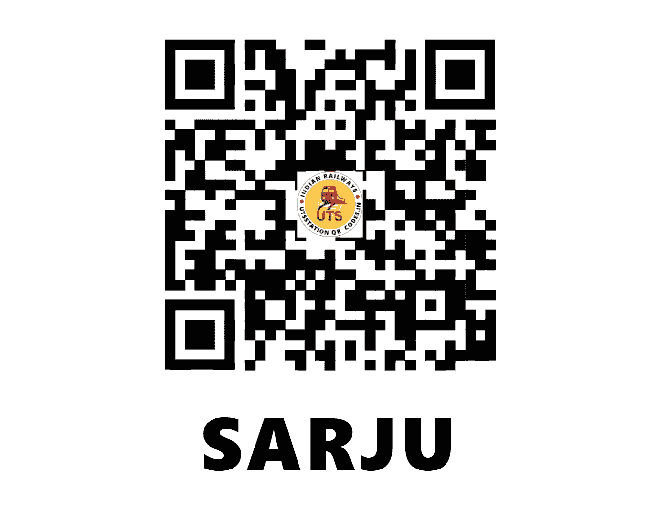 UTS QR Code for SARJU - SUJ (NE - UTTAR PRADESH)